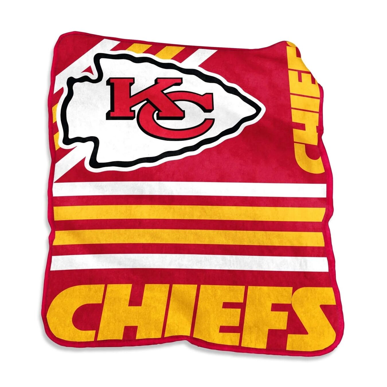 Kansas City Chiefs Team Stripe Raschel Throw Blanket 50x60"