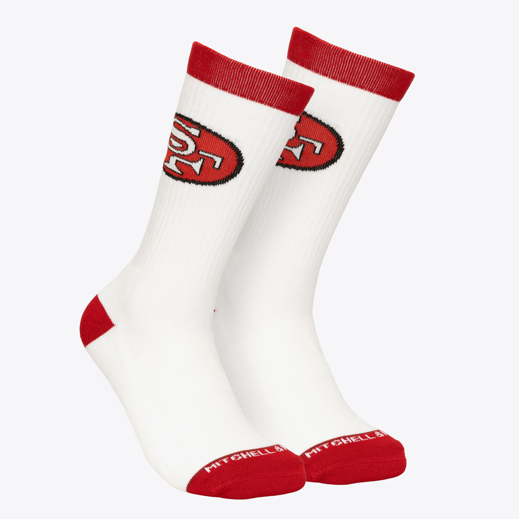 San Francisco 49ers Retro Mitchell and Ness Touchback Socks Crew Socks