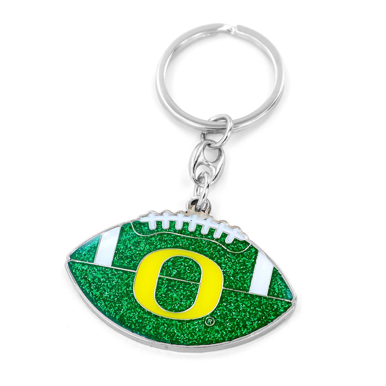 Oregon Ducks Glitter Football Keychain