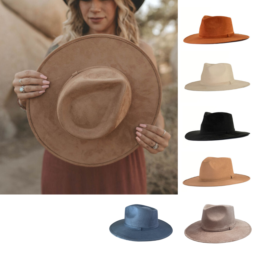 Vegan Suede Tear Drop Hat