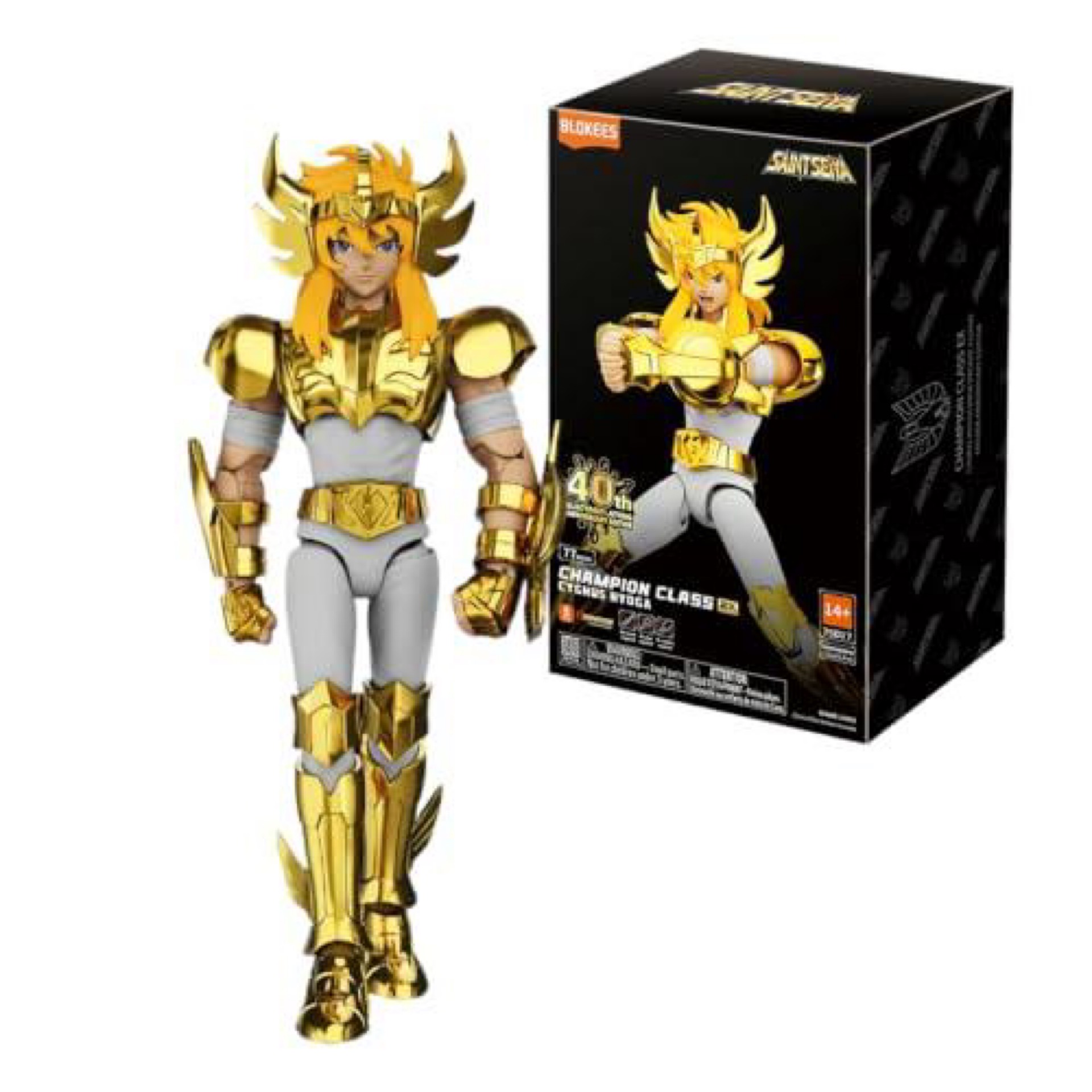 Blokees Saint Seiya Champion Class Cc07-EX Cygnus Hyoga-Ex, Articulated Joints, Assembly Required