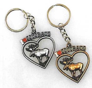 I Heart Moose Keychain