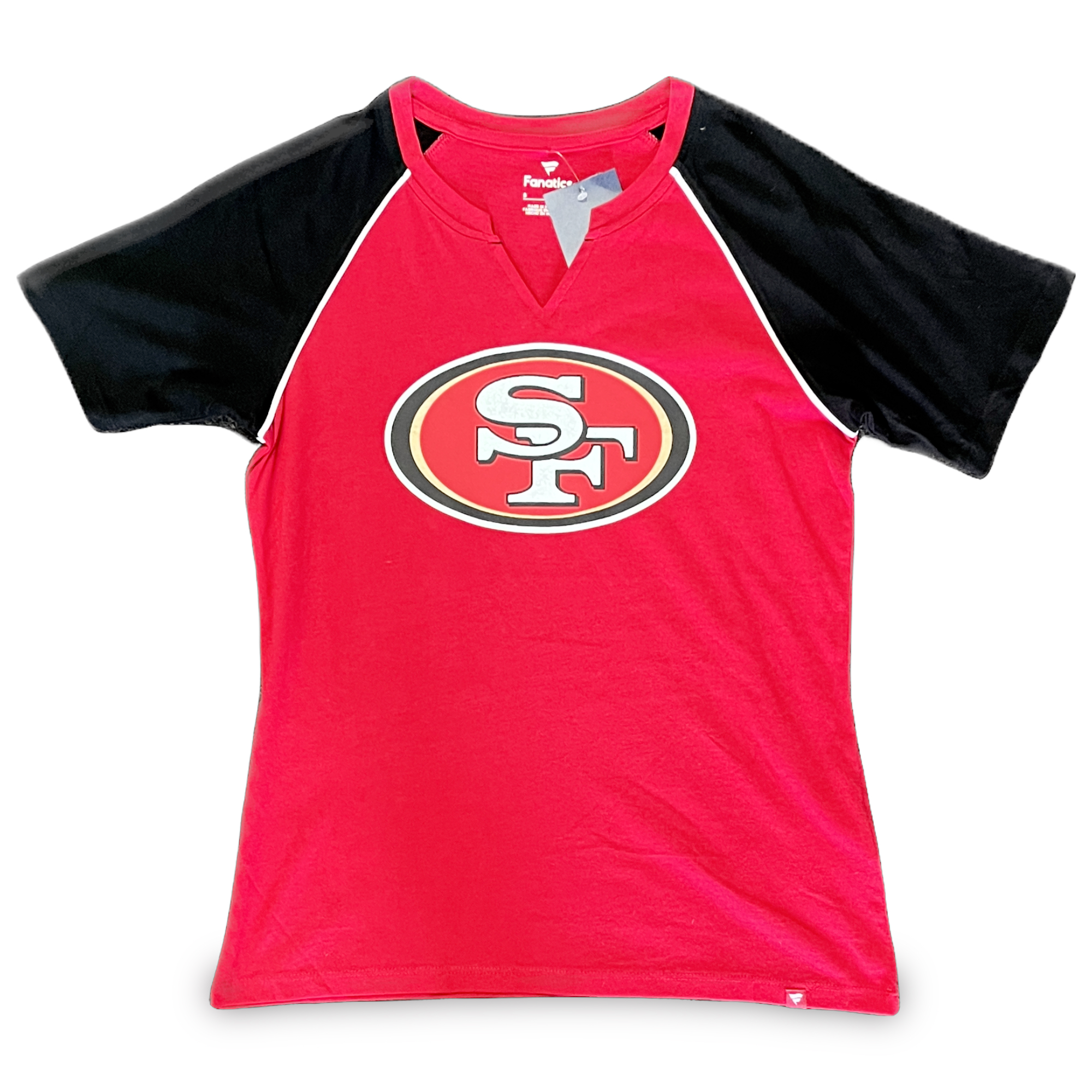 San Francisco 49ers Ladies Scarlet Red Glittered Prime Shirt