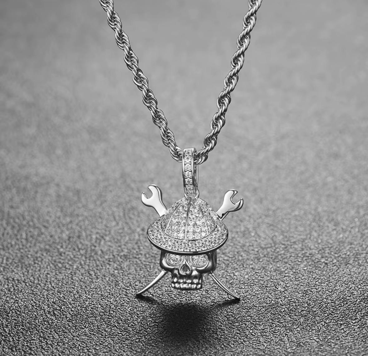 Samurai Skull Pendant Necklace, image 5