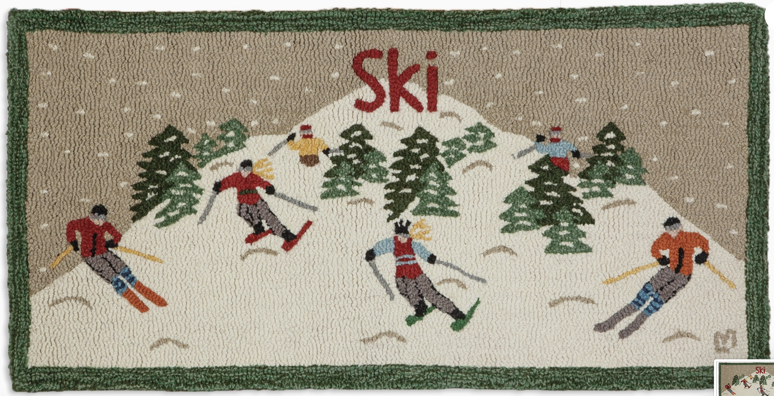 Ski Mountain Winter Rug