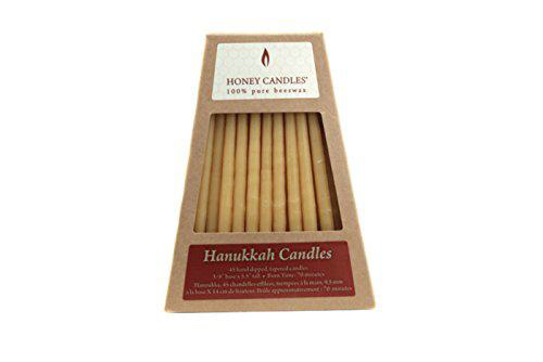 Honey Candles Hannukkah Pure Beeswax Hanukkah Candles-Natural-Set of 45, 1 ea