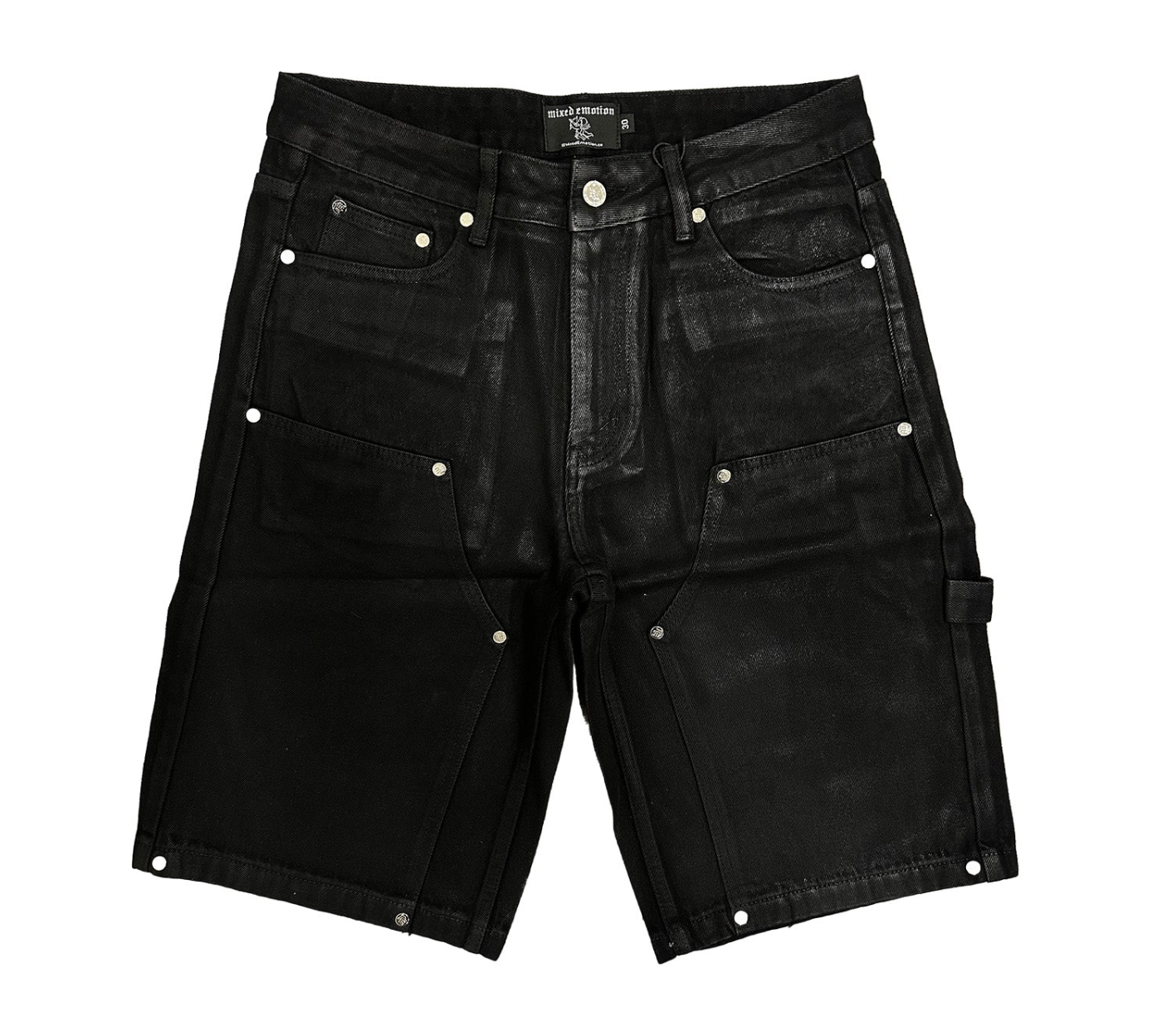 MIXED EMOTION Black “Worker” Wax Shorts