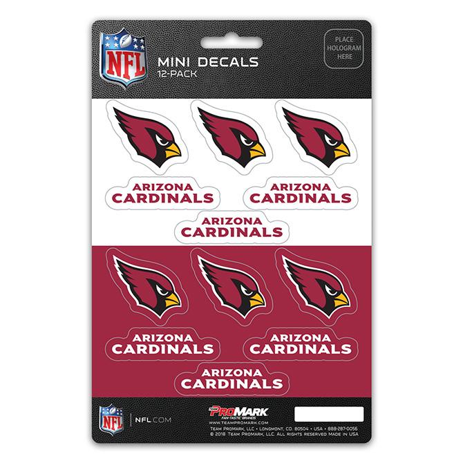 Arizona Cardinals Mini Decals 12pk Set