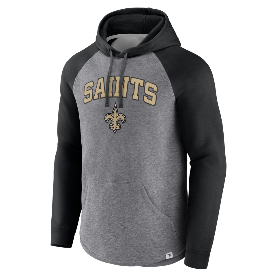 New Orleans Saints Flatlock Raglan Hooded Sweatshirt
