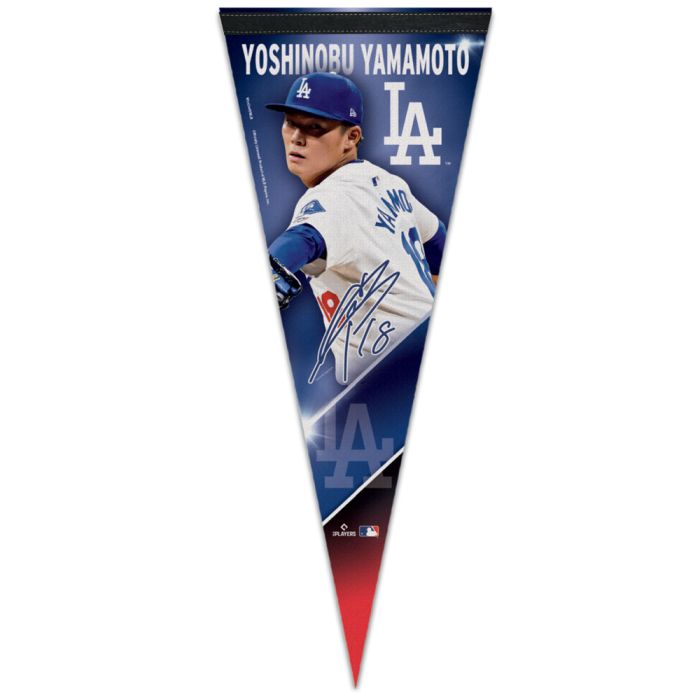 Los Angeles Dodgers Yoshinobu Yamamoto Premium Signature Pennant 12x30"