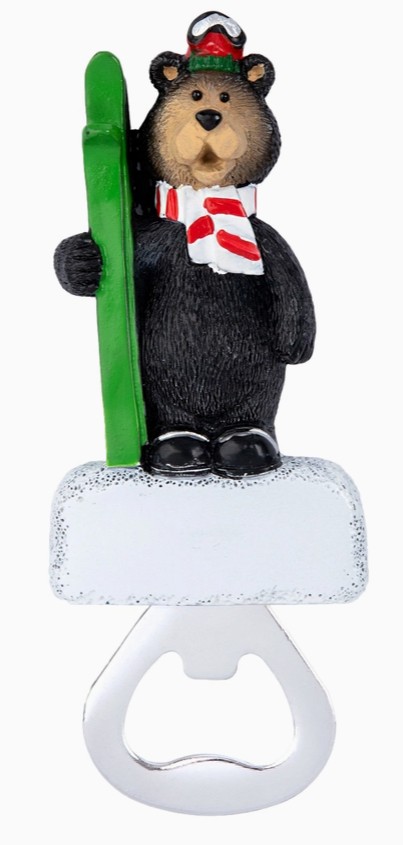Ski Bear Bottle Opener Magnet