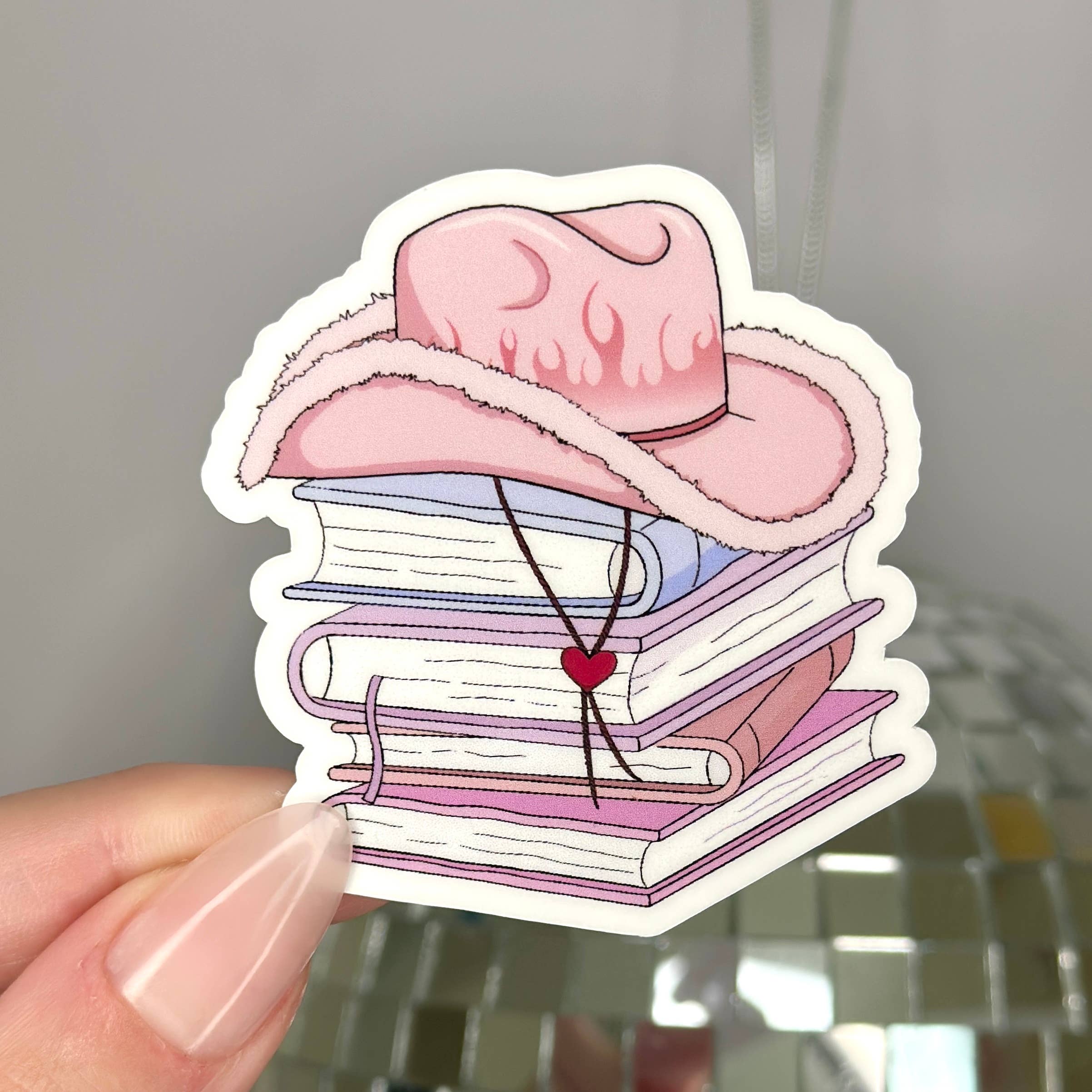 Bookish Cowgirl Stickers: Pastel Pink, Simple