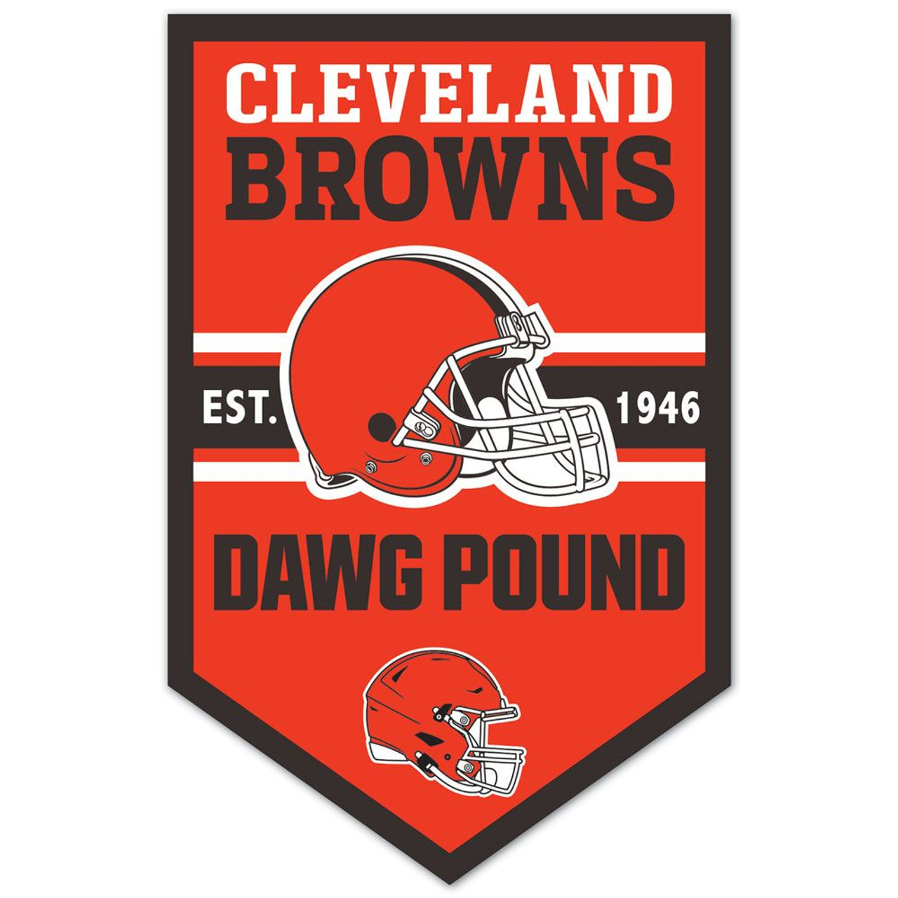 Cleveland Browns Chevron Wood Banner Sign 11x17"