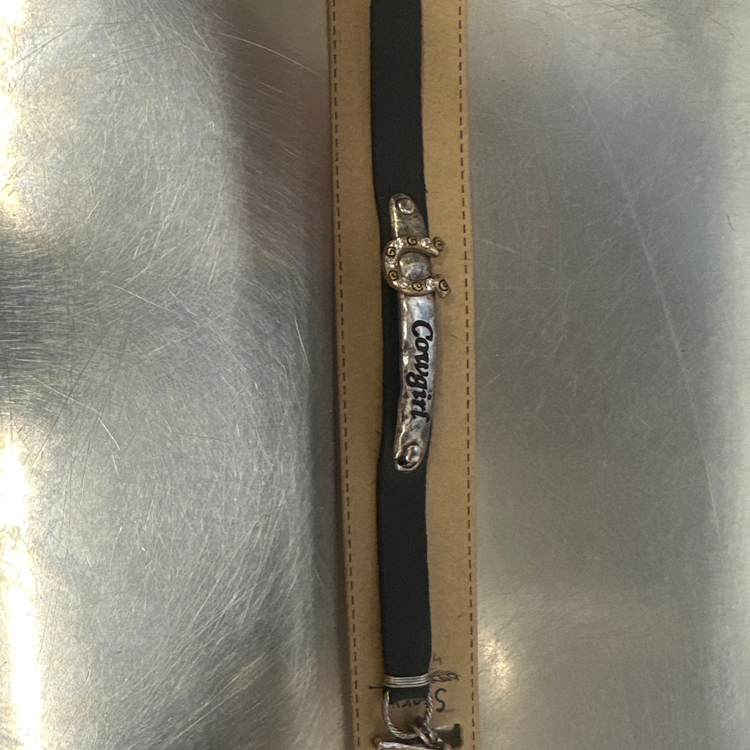 Cowgirl Leather/Silver Bracelet