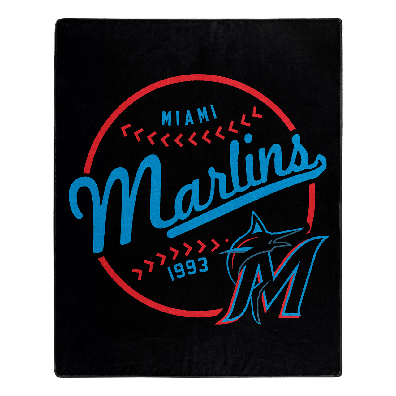 Miami Marlins Moonshot Design Raschel Blanket