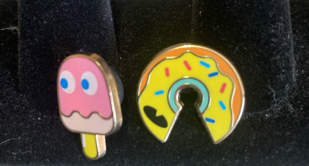 Two PAC-Man Enamel Pins