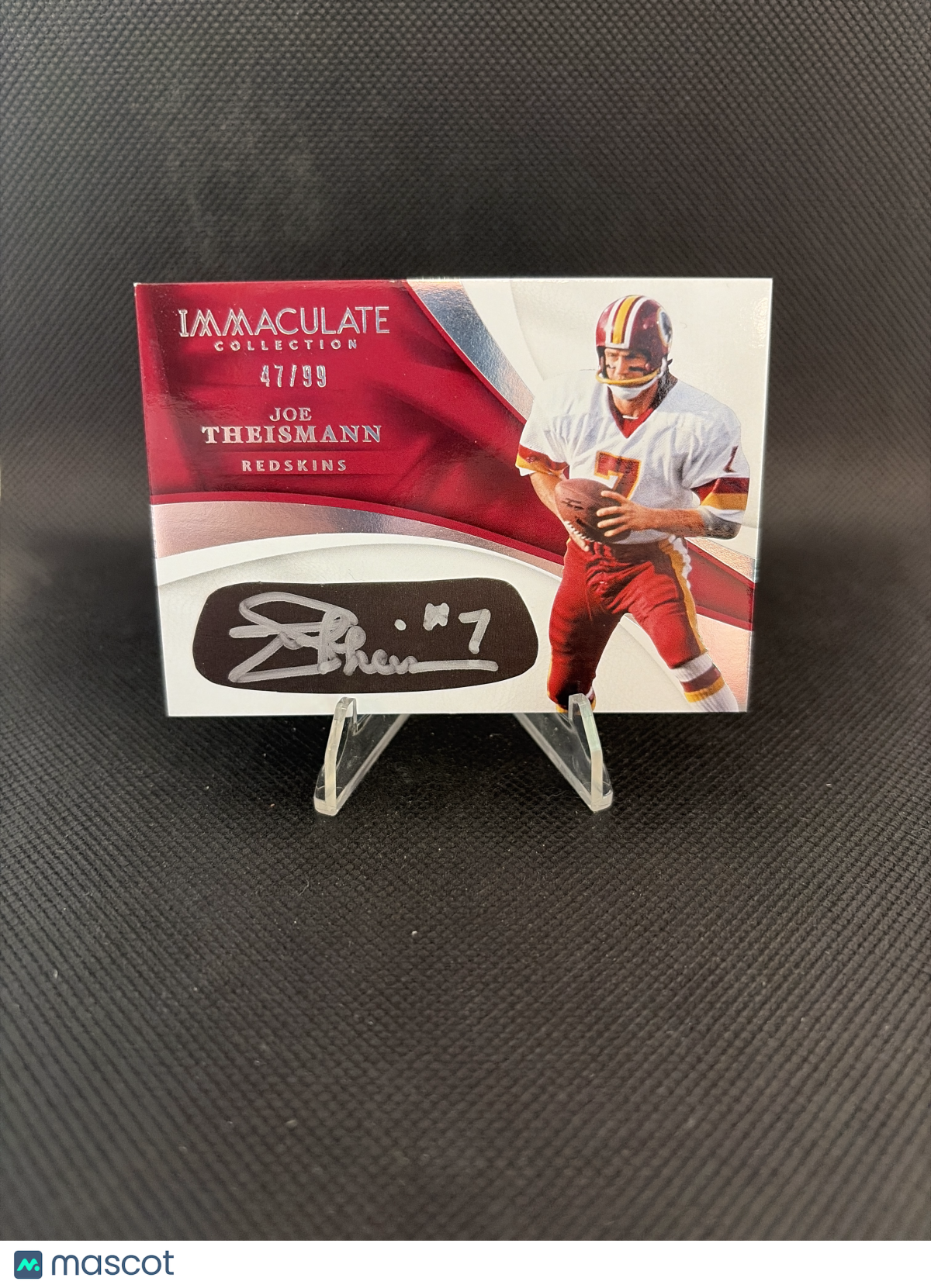 2017 Panini Immaculate Collection Joe Theismann Eye Black Auto /99
