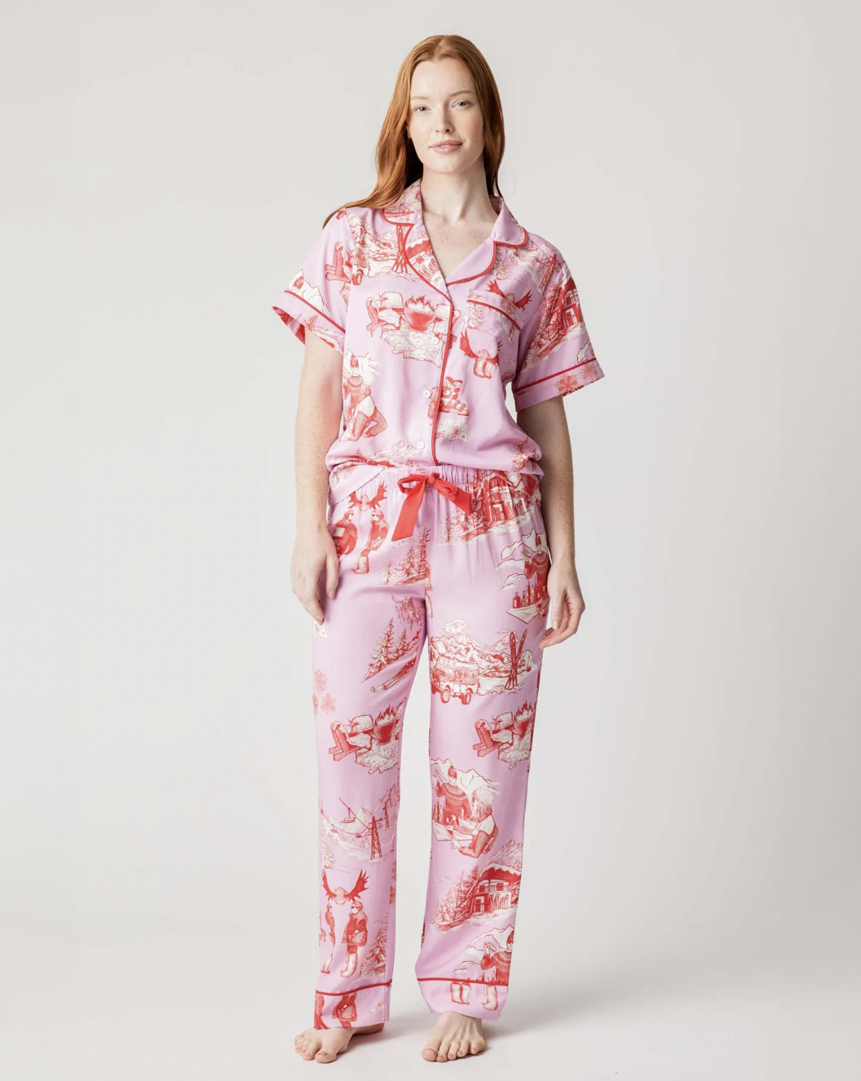 Après Ski Toile Pajama Pants Set - Medium