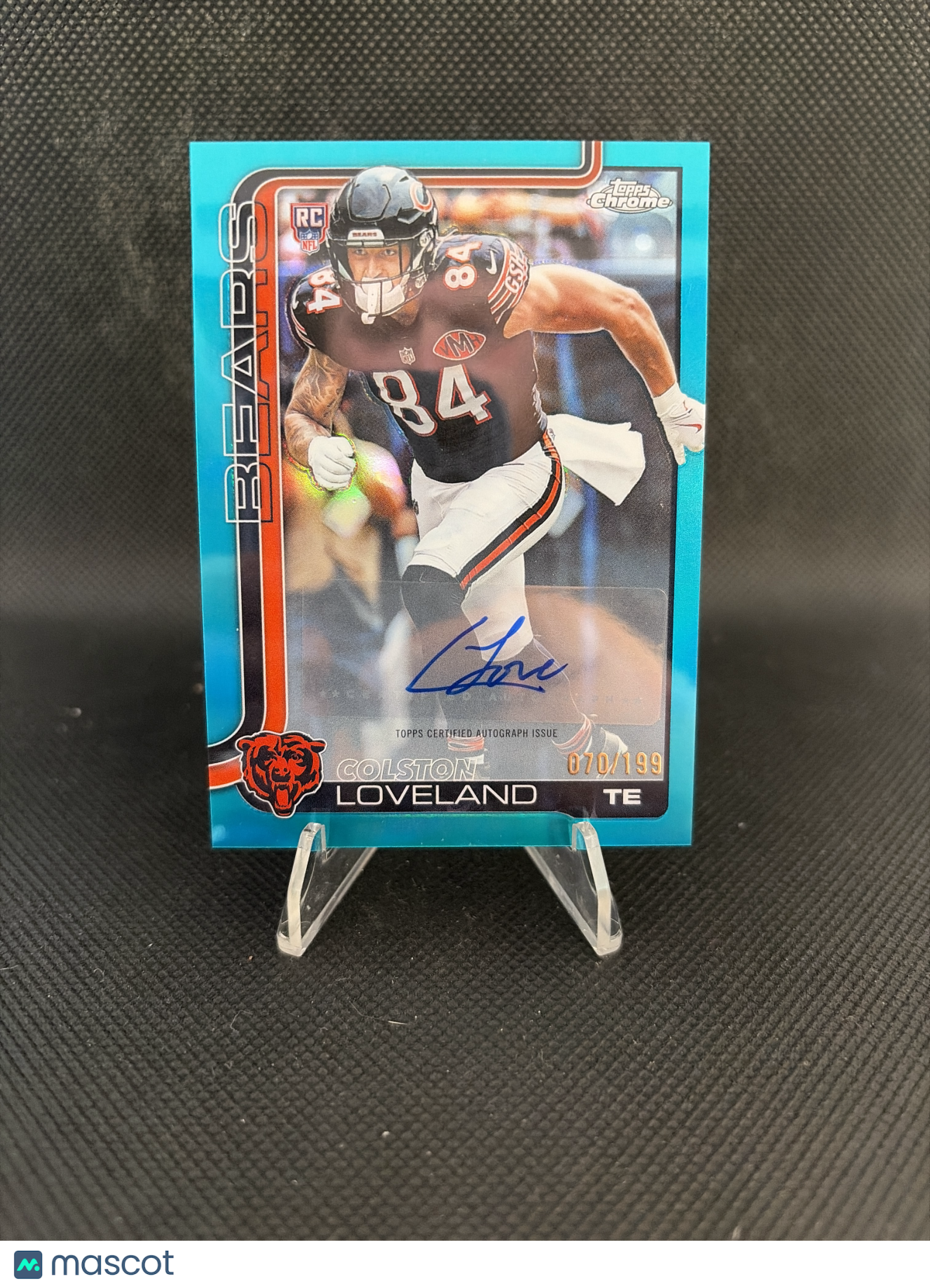 2025 Topps Chrome Colston Loveland Aqua Refractor RC Auto /199
