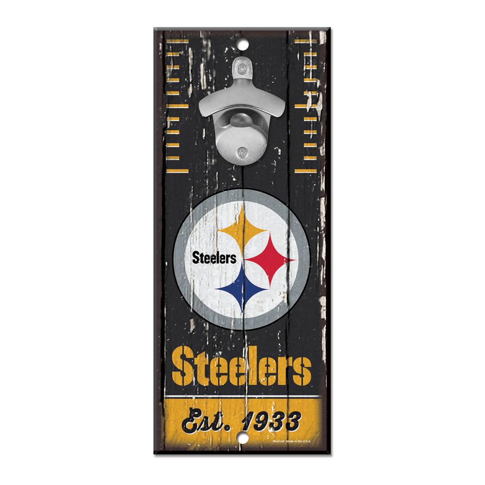 Pittsburgh Steelers Wood Bottle Opener 5x11"