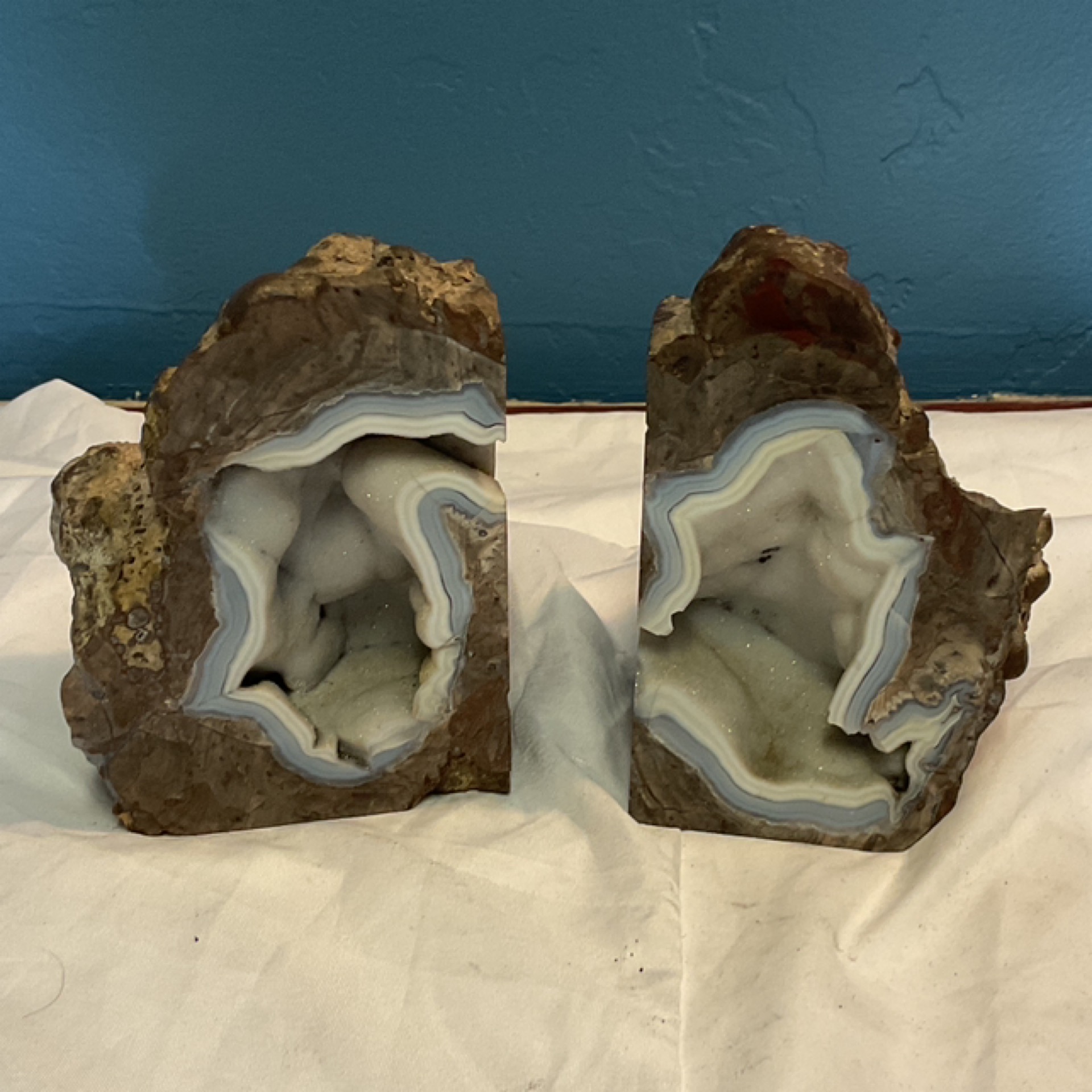Agate Geode Bookends