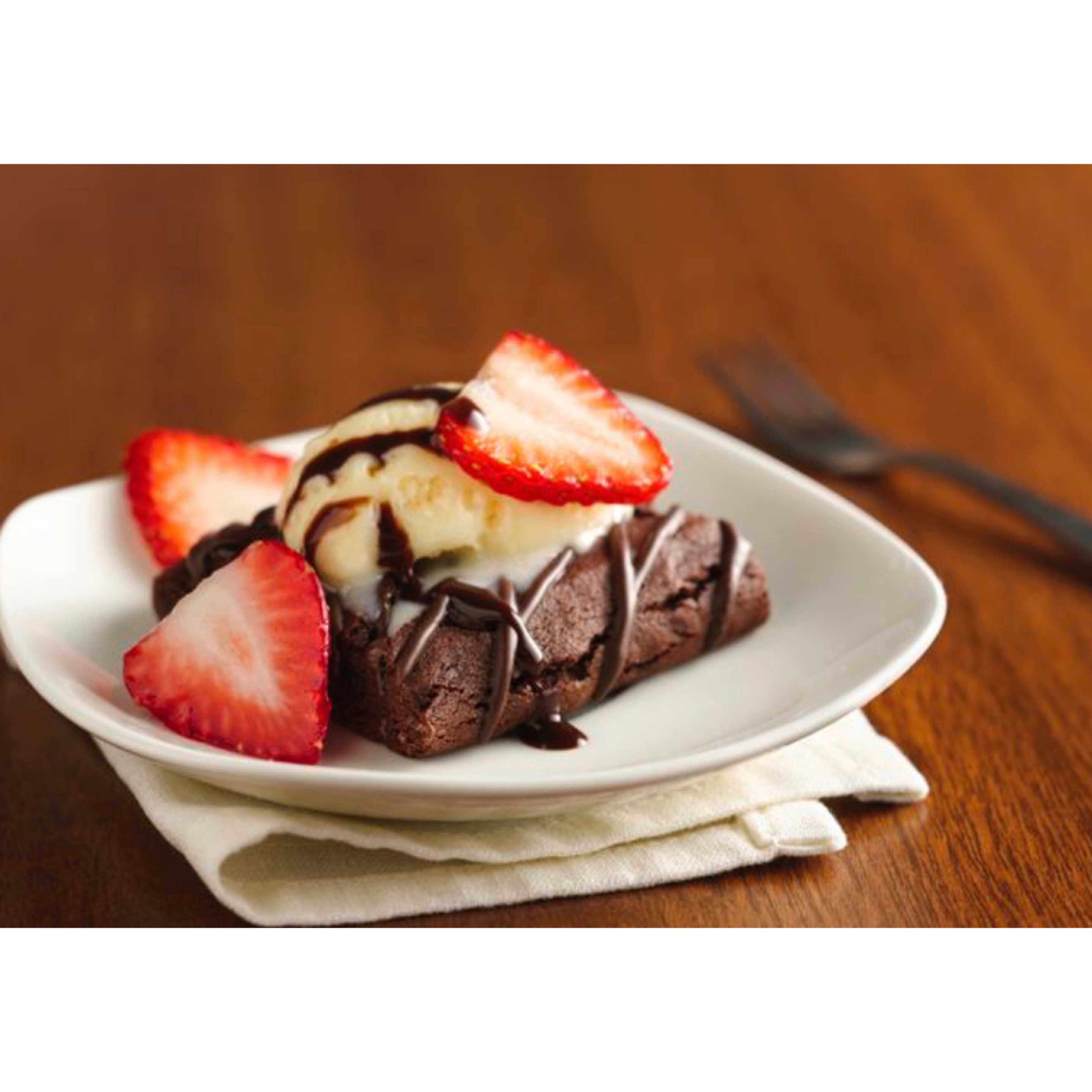 Vegan Fudgy Strawberry Chocolate Brownie Ala Mode (Vanilla ice Cream Included)