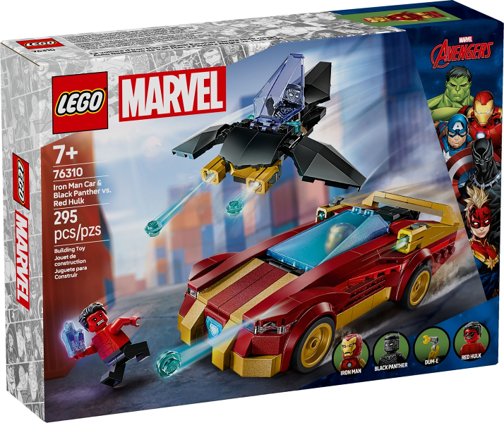 76310 Iron Man Car & Black Panther vs. Red Hulk