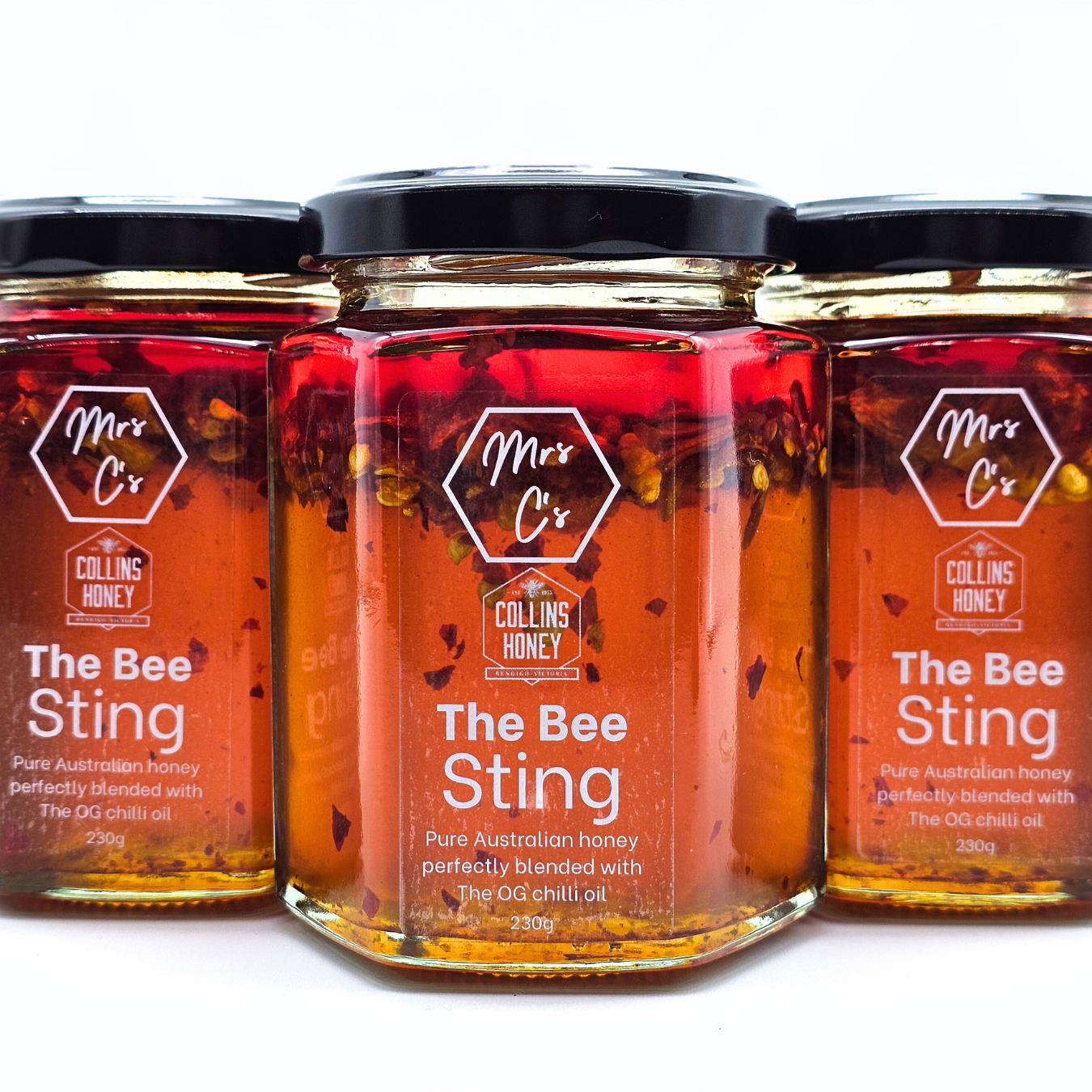 Serving suggestion – Bee Sting honey drizzled over fried chicken and waffles