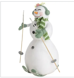 Skiing Snowman Felt Shelf Sitter