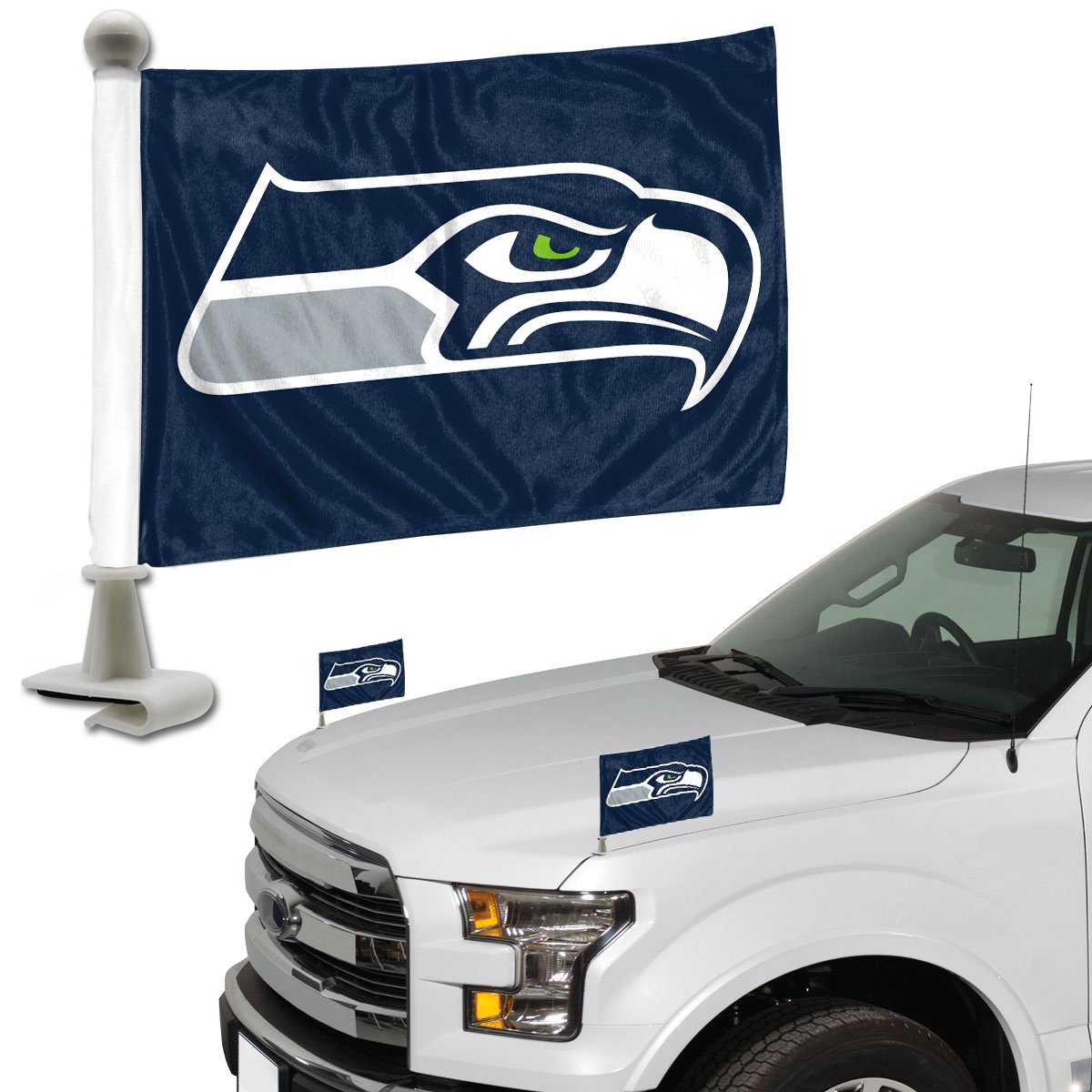 Seattle Seahawks Ambassador Car Flags Set