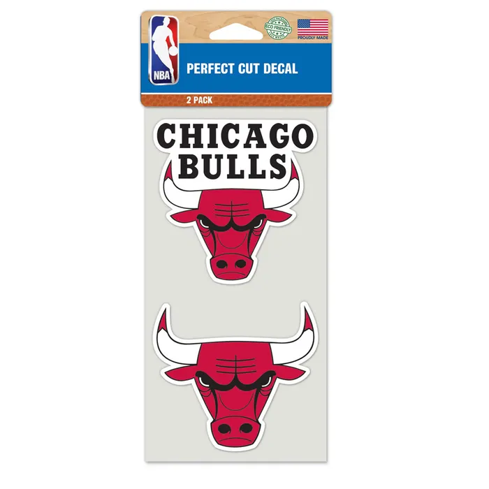 Chicago Bulls Decal 4x4 Die Cut Set of 2