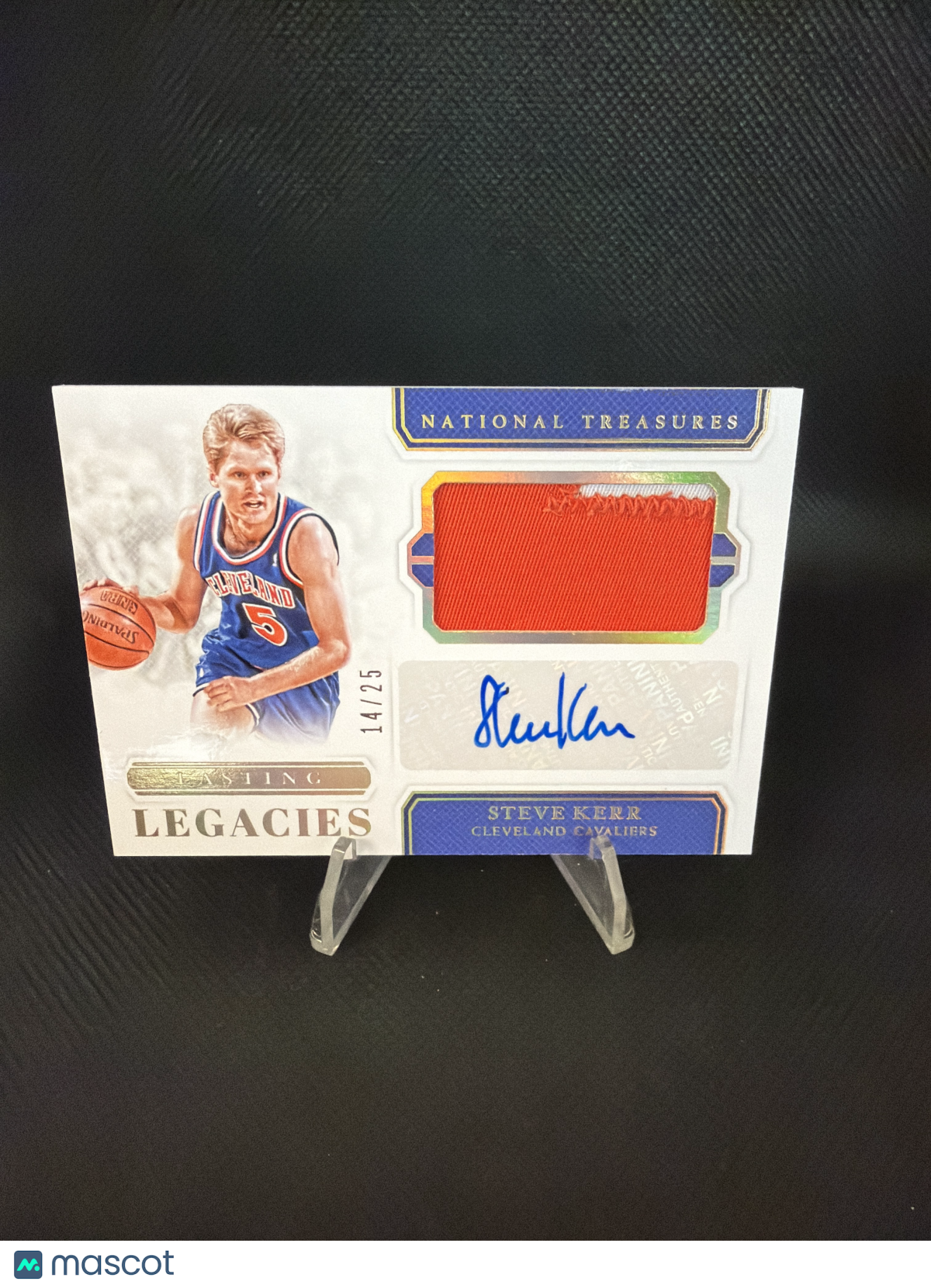 2018 Panini National Treasures Lasting Legacies Steve Kerr /25 Patch Autograph
