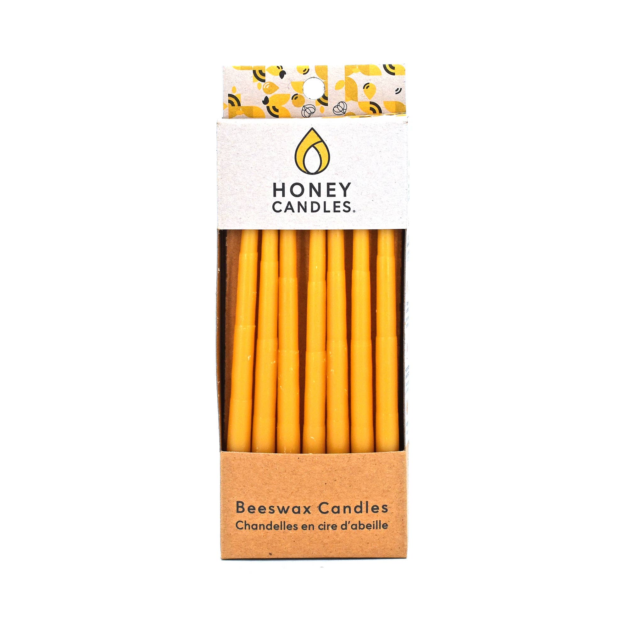 Natural Beeswax Thin Taper Candlesticks - 6"