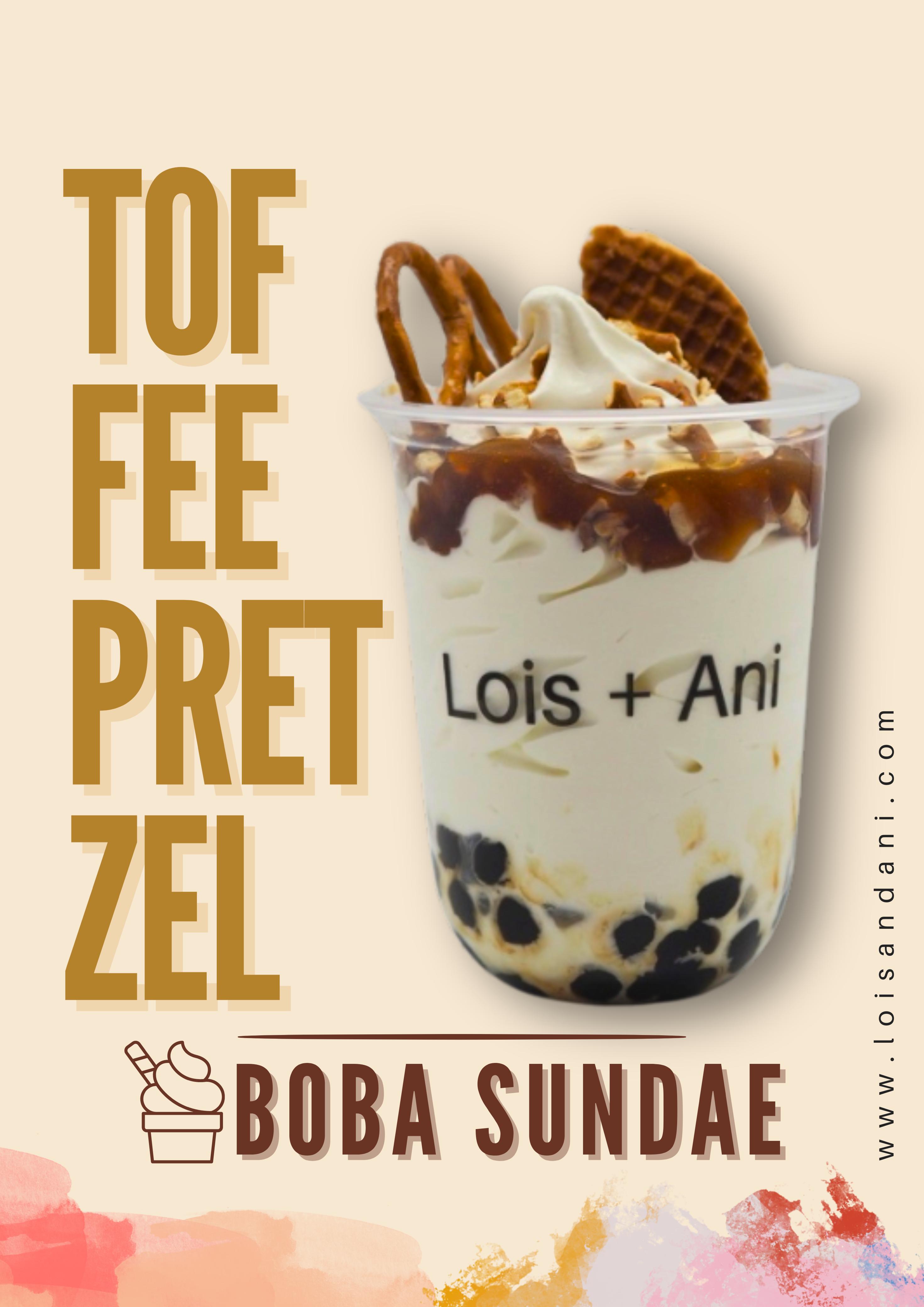 Toffee Pretzel Boba Sundae