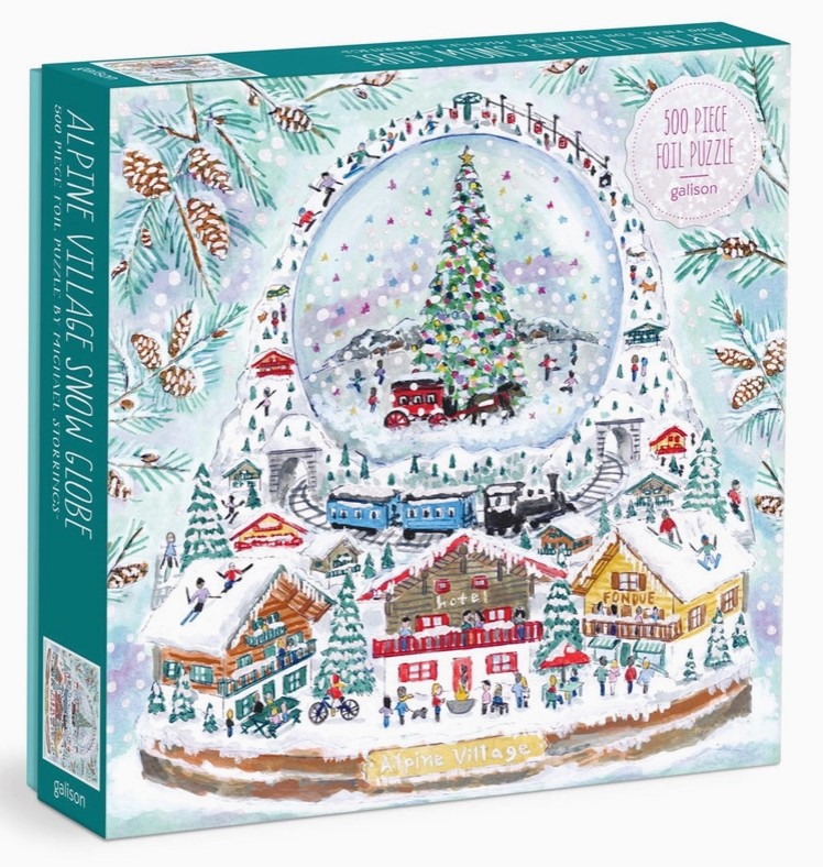 Michael Storrings Alpine Village Snowglobe Foil Puzzle