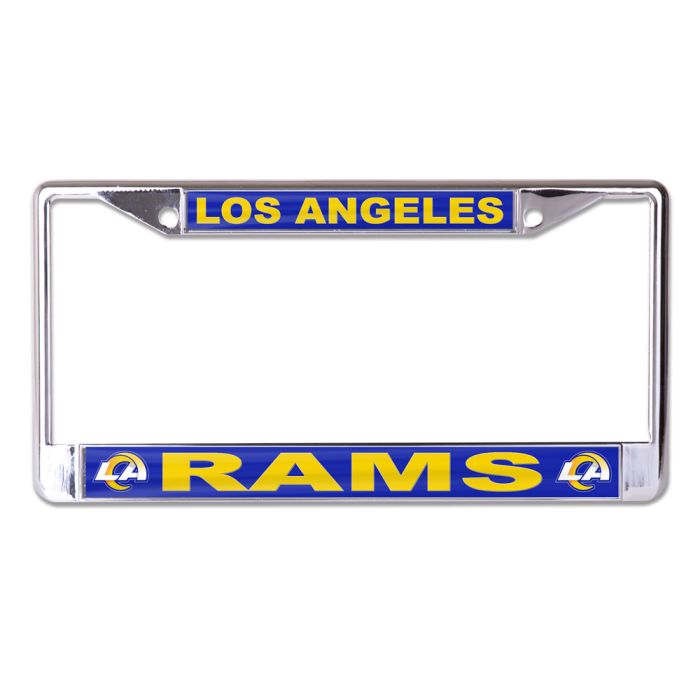 Los Angeles Rams Chrome License Plate Frame with Acylic Inserts