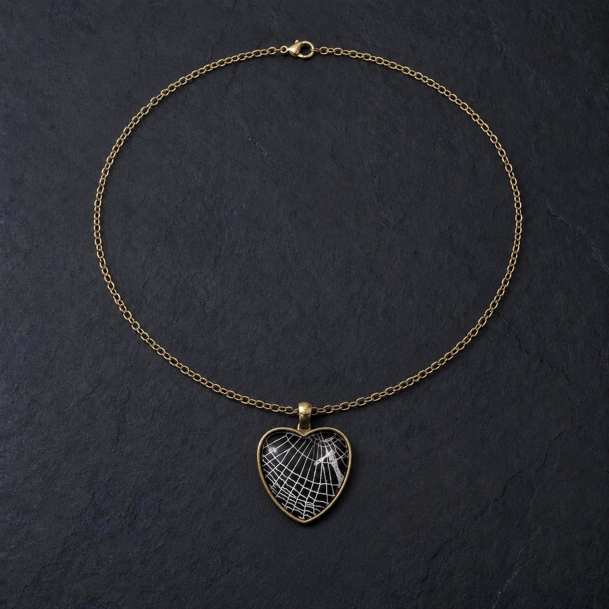 Spiderweb Heart Necklace