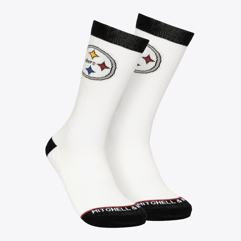 Pittsburgh Steelers Retro Mitchell and Ness Touchback Crew Socks