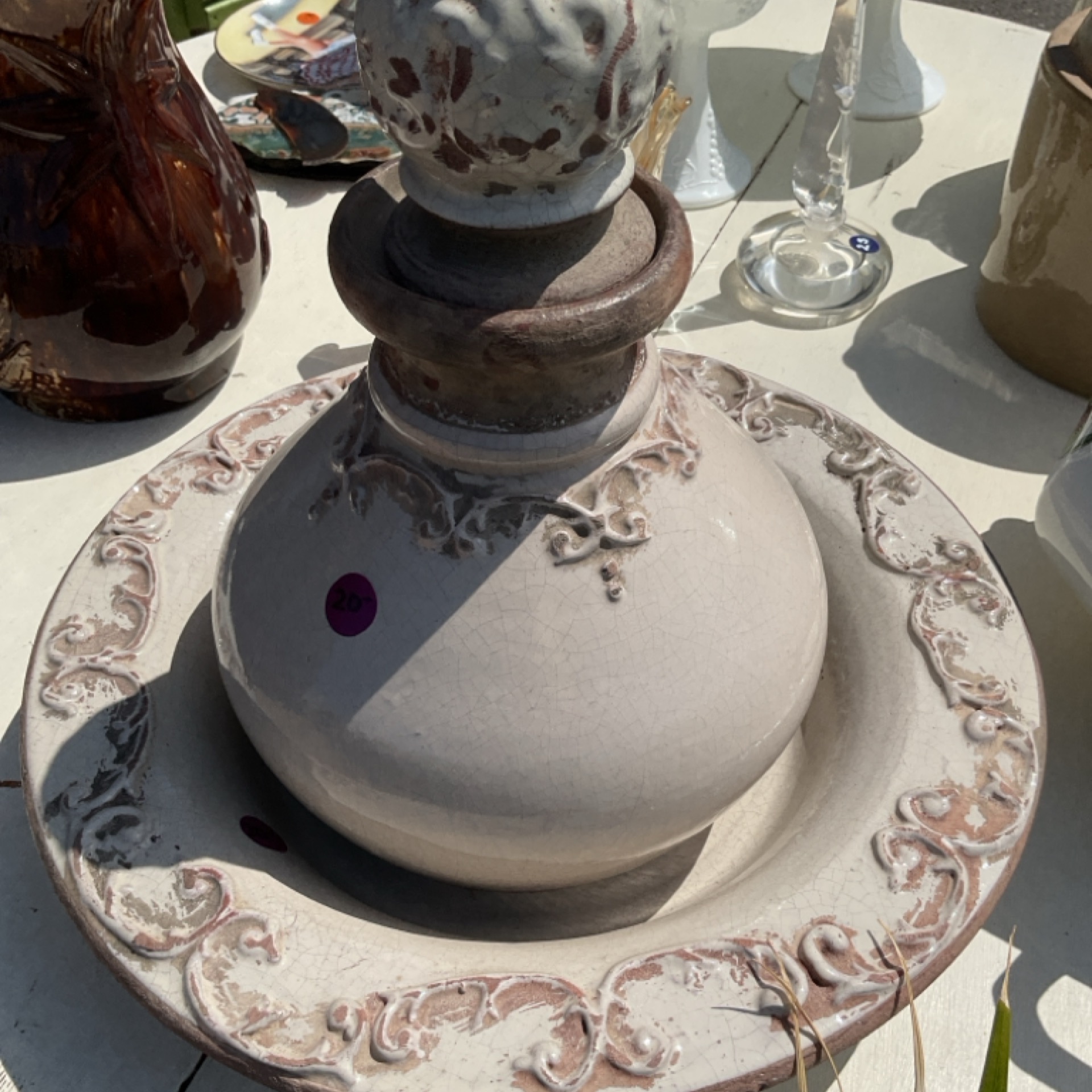 Beige vase and bowl