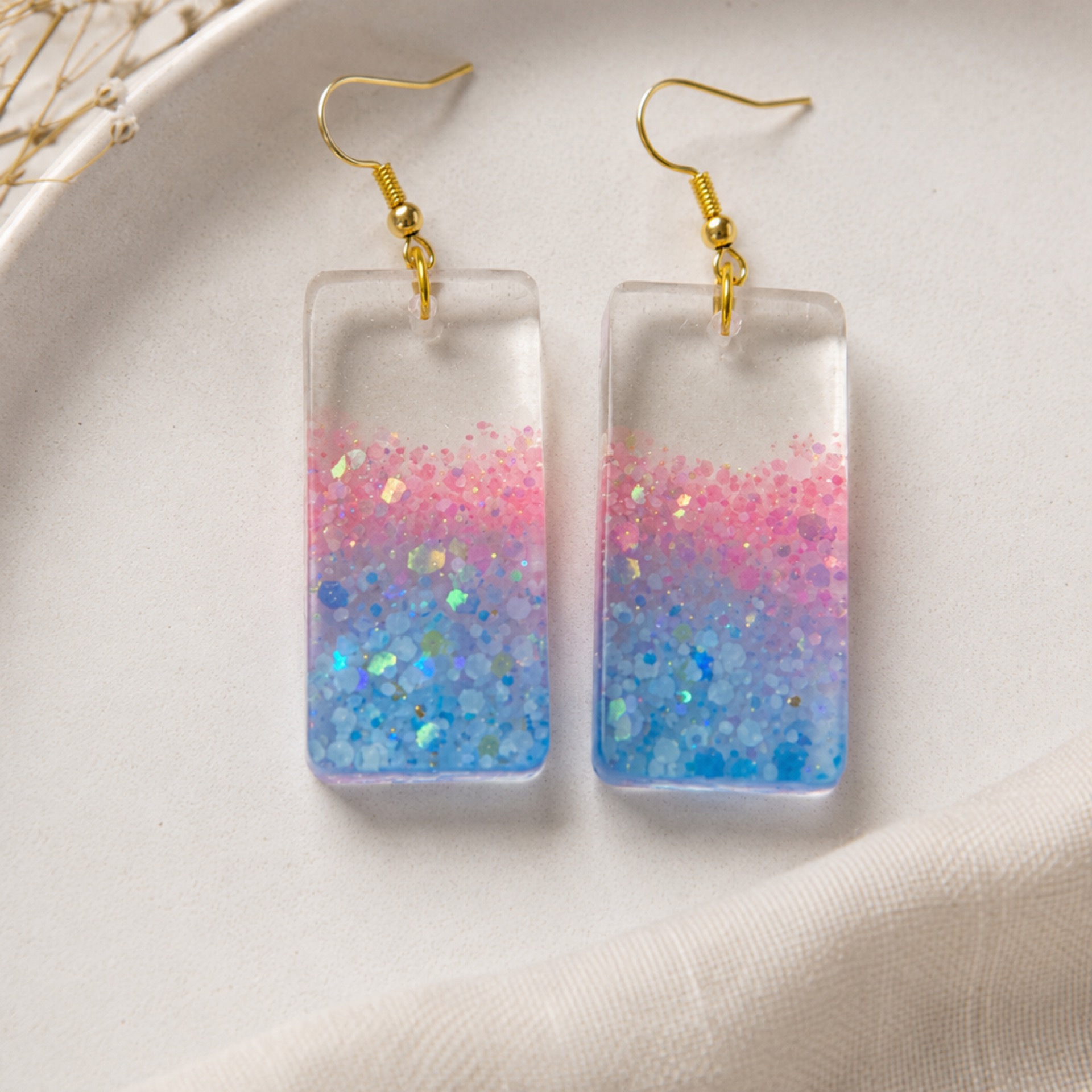 Rainbow rectangle earrings product image