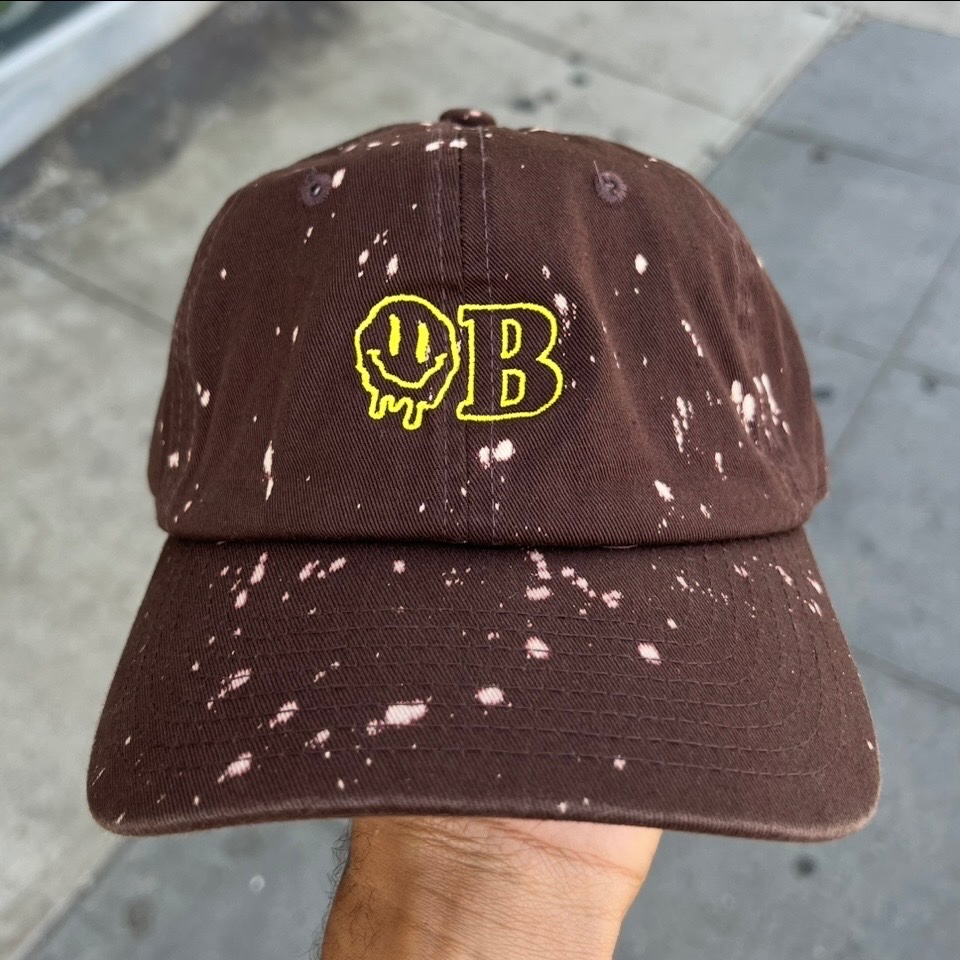 OB Drip Baseball Cap Brown Drip Bleach
