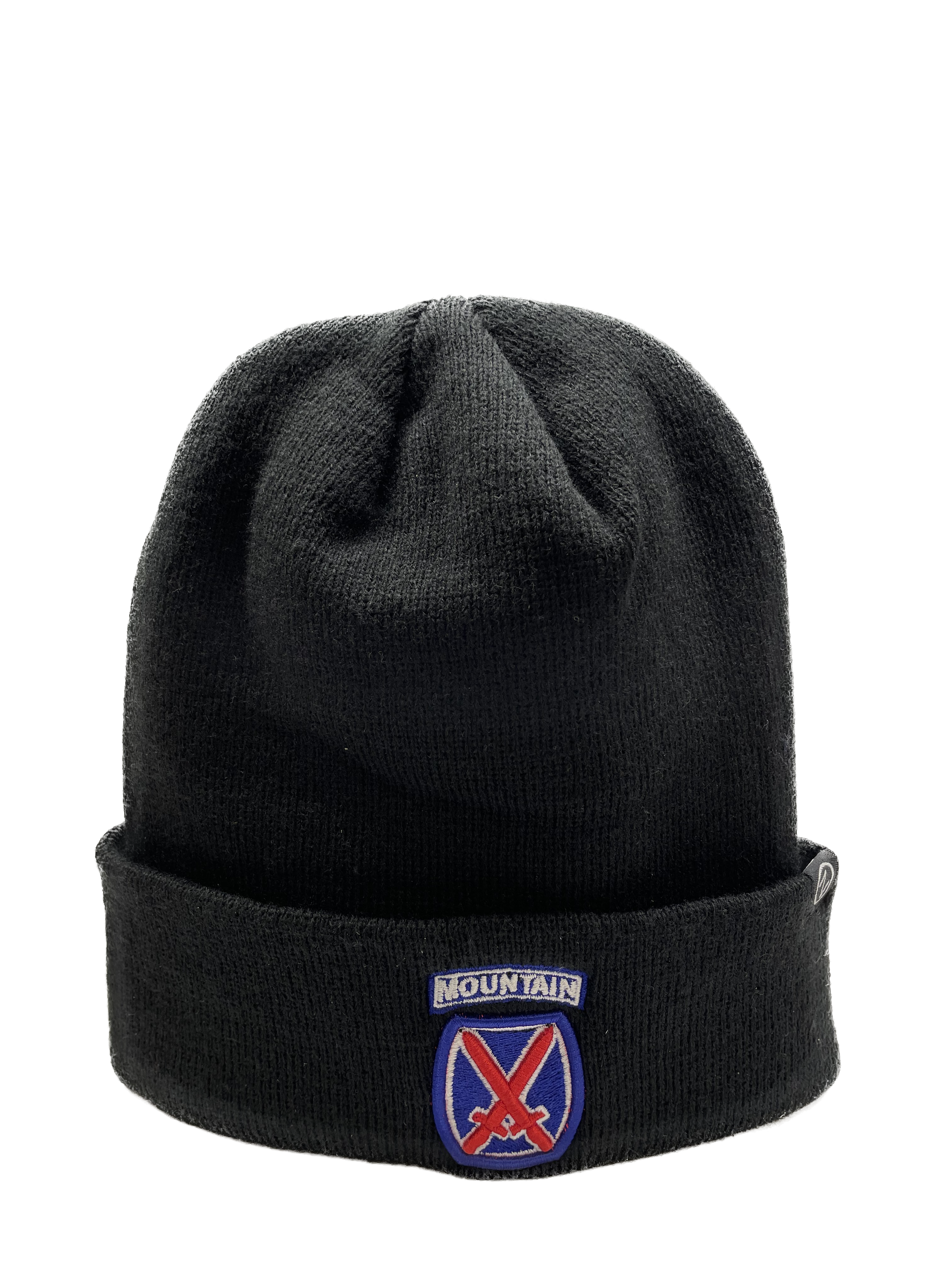 10th Mountain Division Logo Black Knit Zephyr Beanie