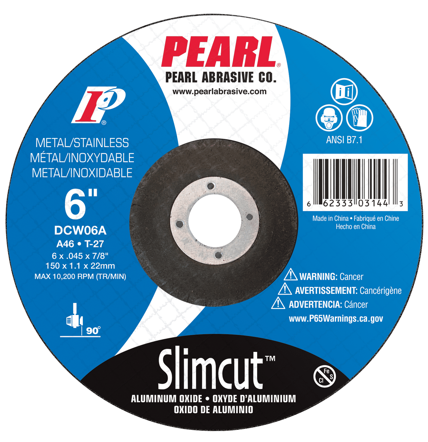Pearl SlimCut Cut-Off Wheel, 6"