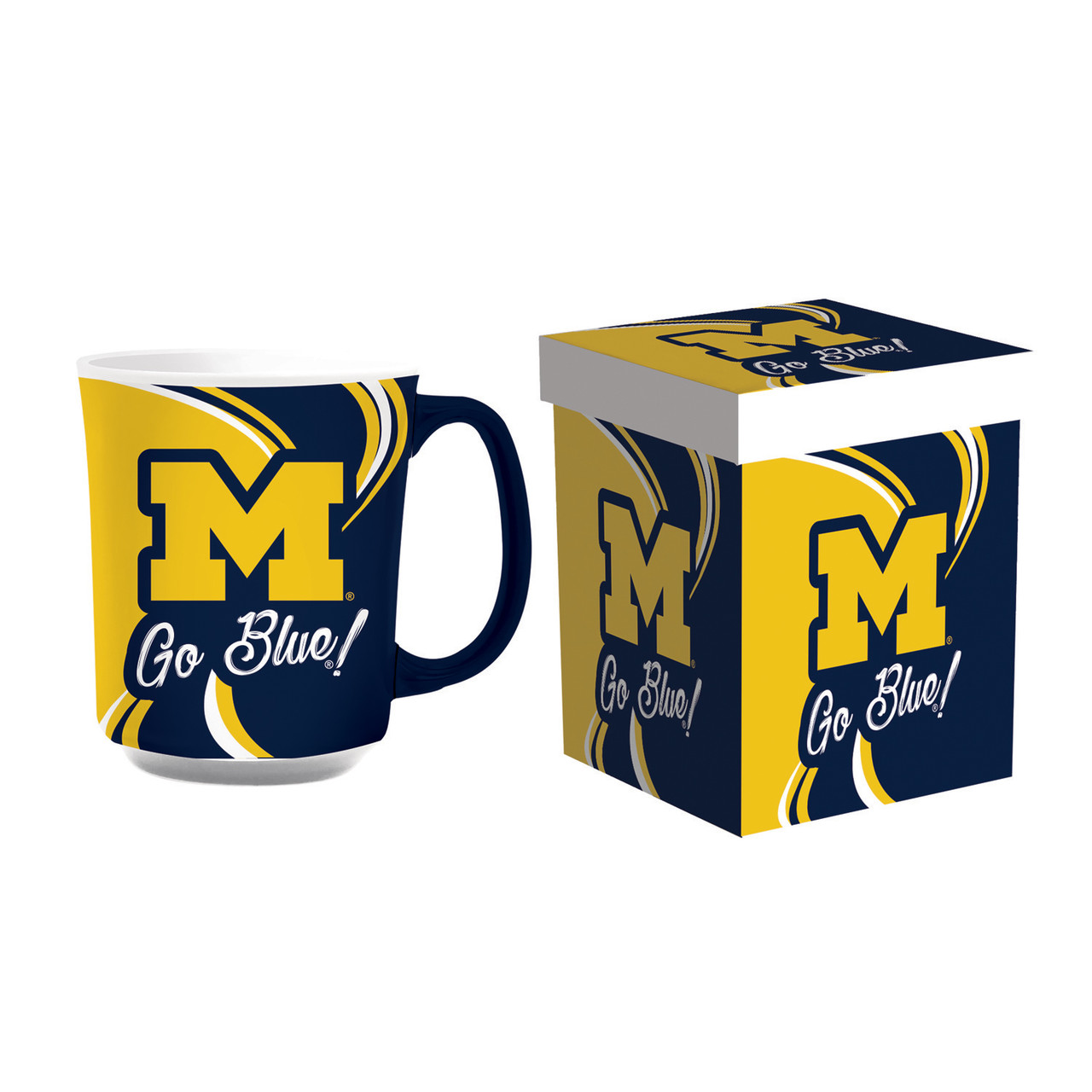 Michigan Wolverines Ceramic Coffee Mug with Matching Box 14oz