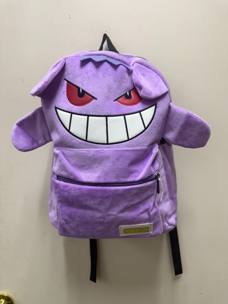 Gengar Plush Character Backpack – Purple