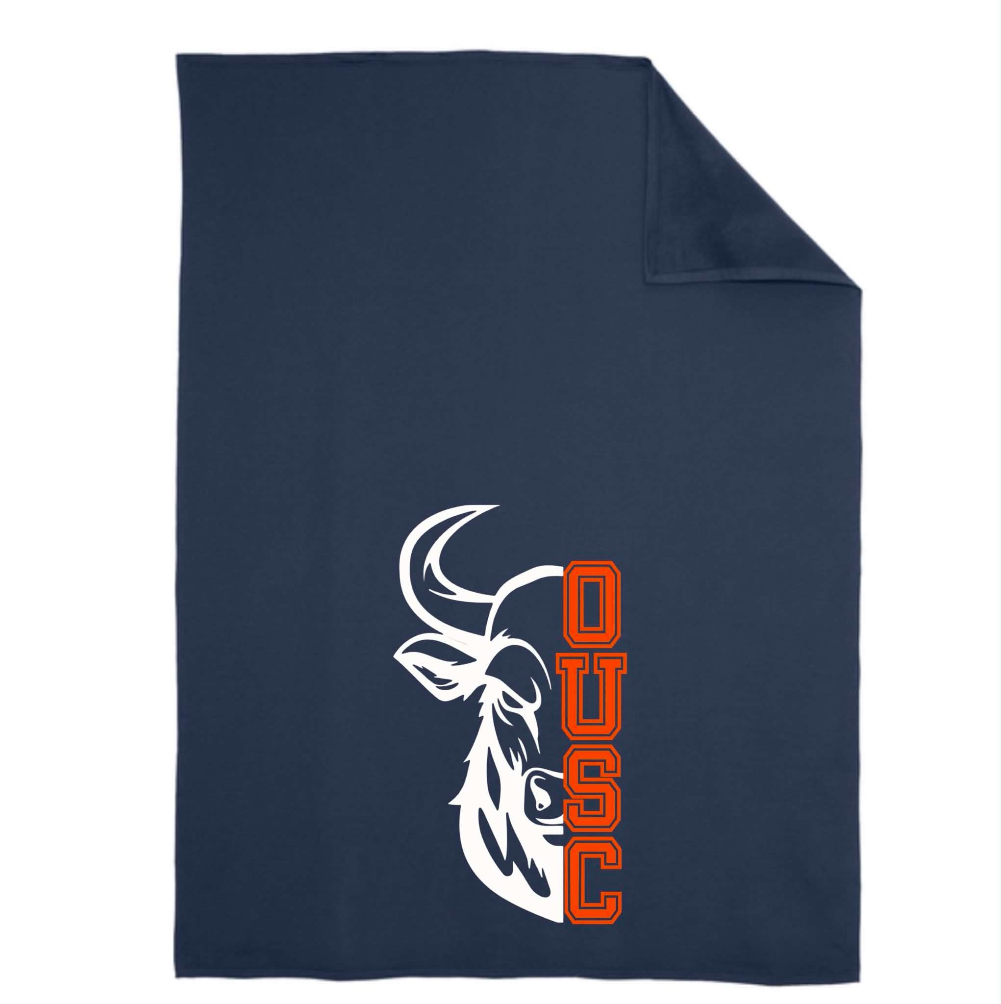 OUSC Oversized Blanket NAVY bull design