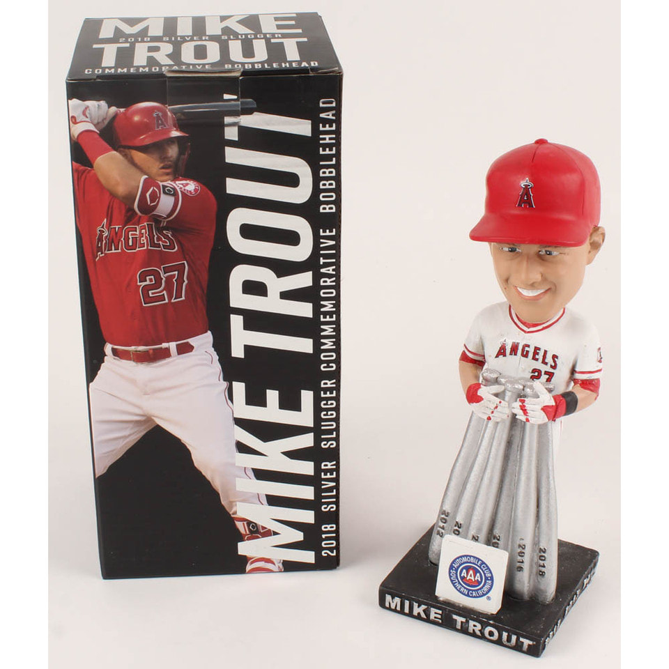 Los Angeles Angels Mike Trout Silver Slugger Bats Bobblehead