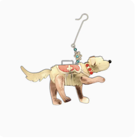 Avalanche Rescue Dog Metal Ornament