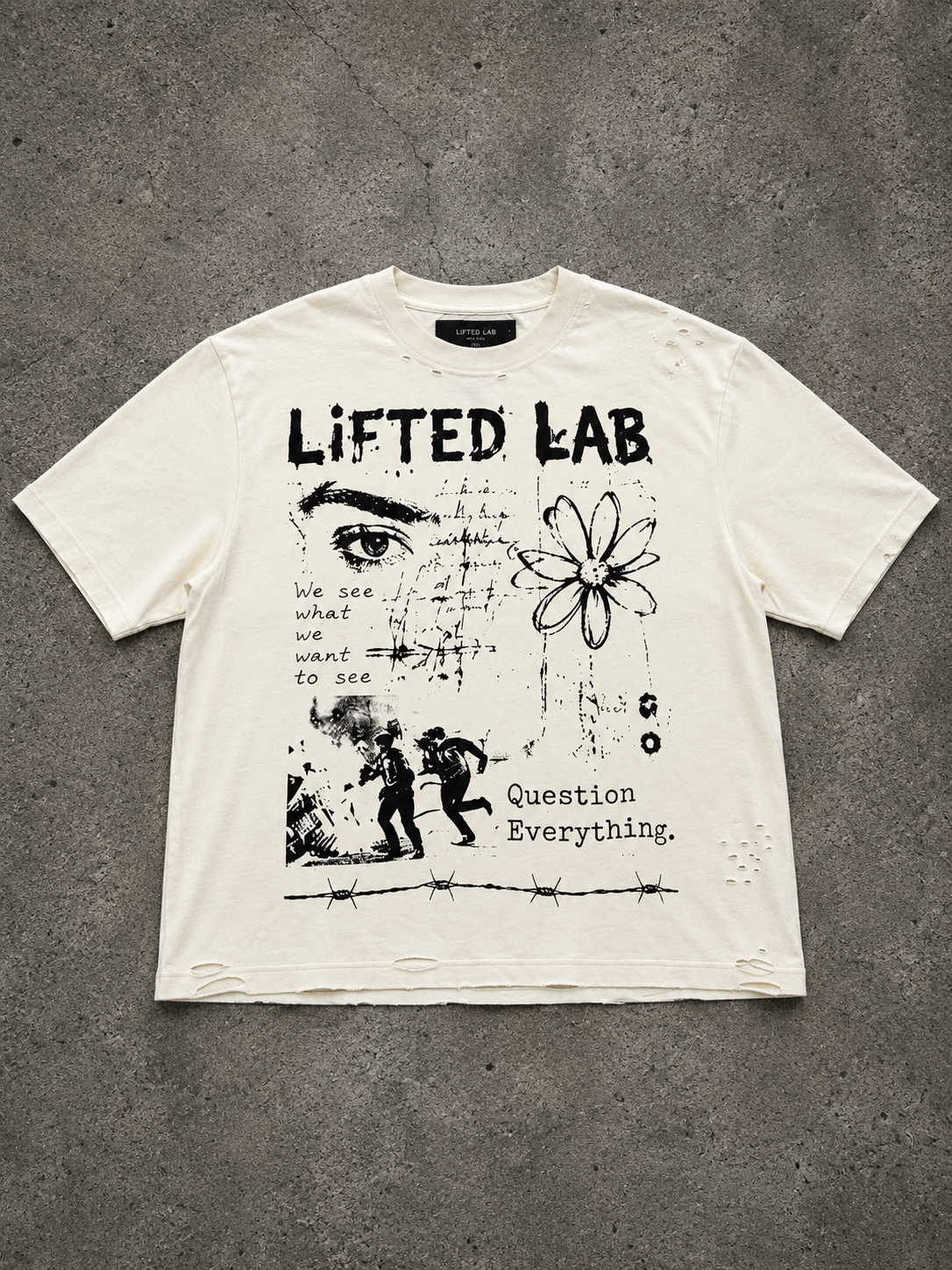 LIFTED LAB Question Everything Tee	Washed