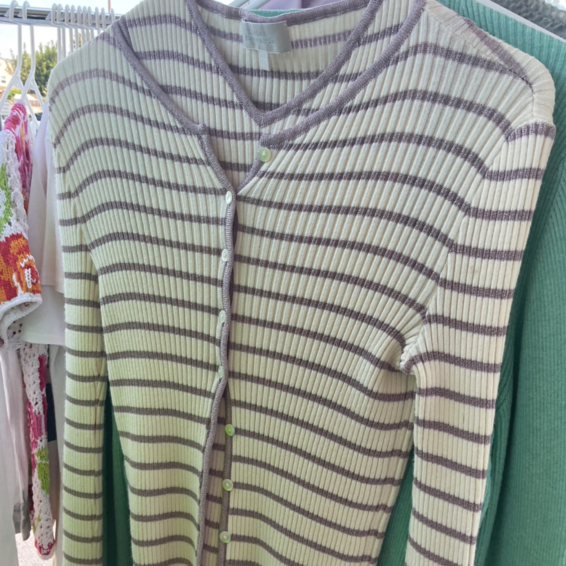 White and Purple Striped Shirt